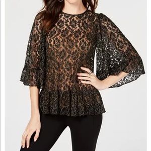 MK Lace top black and gold